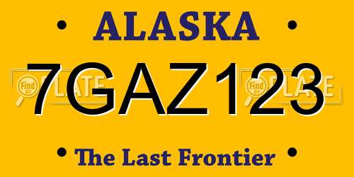 7GAZ123 Alaska License Plate