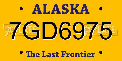 7GD6975 Alaska License Plate