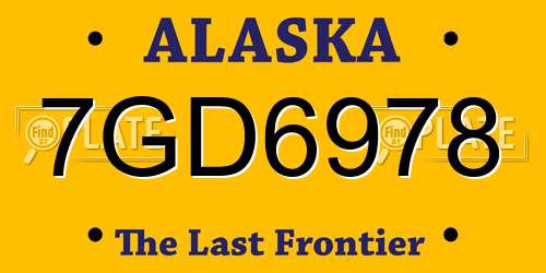 7GD6978 Alaska License Plate