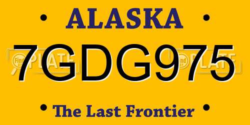 7GDG975 Alaska License Plate
