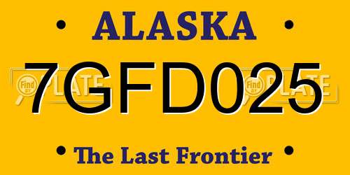 7GFD025 Alaska License Plate