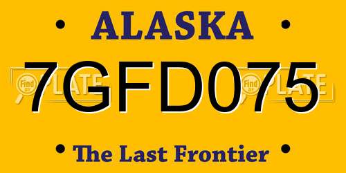 7GFD075 Alaska License Plate