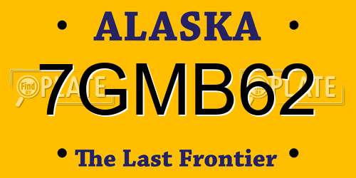 7GMB62 Alaska License Plate