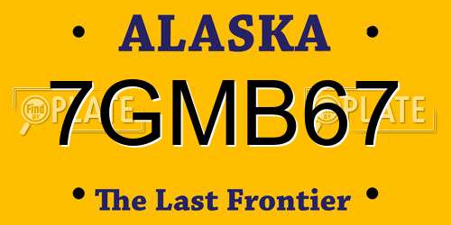 7GMB67 Alaska License Plate