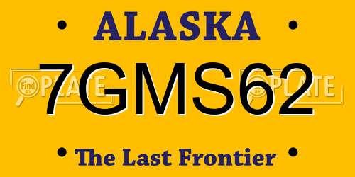 7GMS62 Alaska License Plate