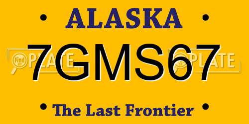 7GMS67 Alaska License Plate