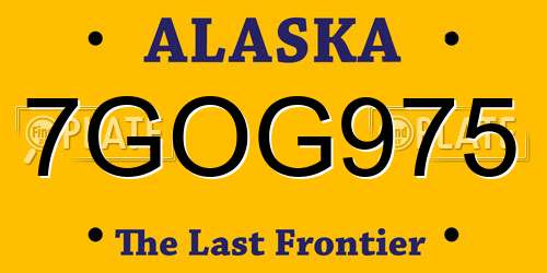 7GOG975 Alaska License Plate
