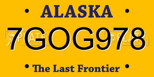 7GOG978 Alaska License Plate