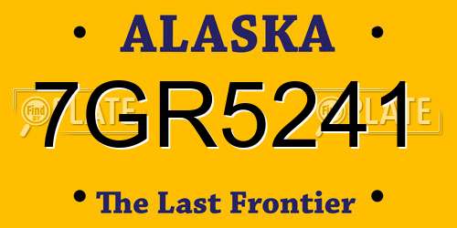 7GR5241 Alaska License Plate