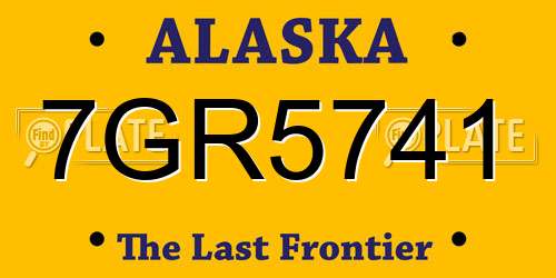 7GR5741 Alaska License Plate