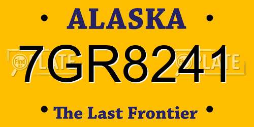 7GR8241 Alaska License Plate