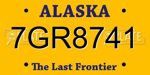 7GR8741 Alaska License Plate