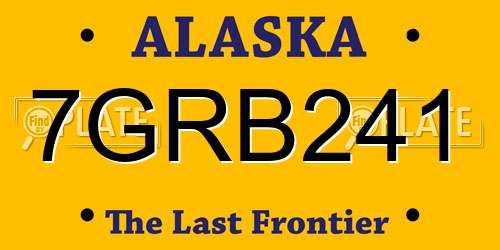 7GRB241 Alaska License Plate