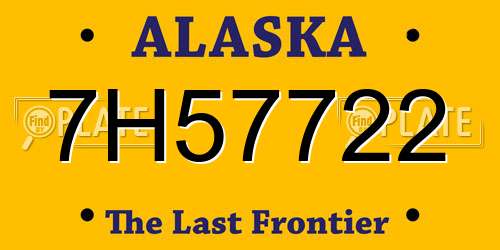7H57722 Alaska License Plate