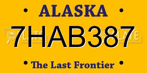 7HAB387 Alaska License Plate