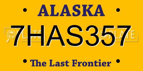 7HAS357 Alaska License Plate