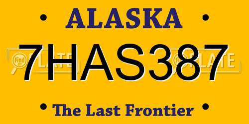 7HAS387 Alaska License Plate