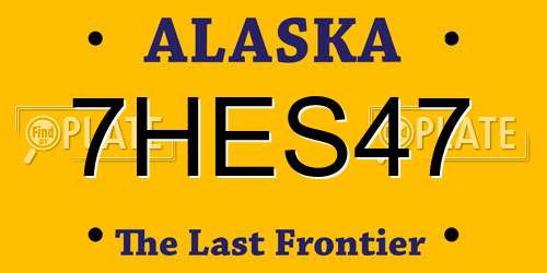 7HES47 Alaska License Plate