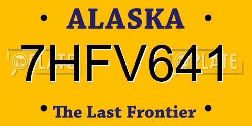 7HFV641 Alaska License Plate