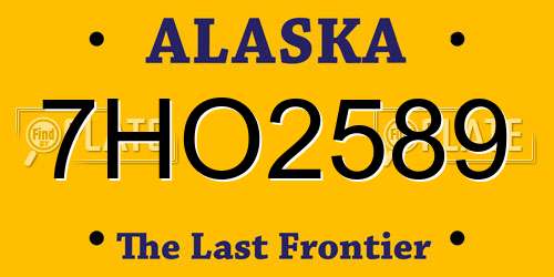 7HO2589 Alaska License Plate
