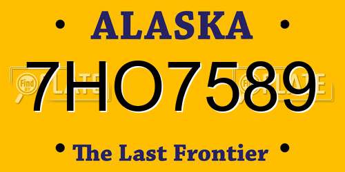 7HO7589 Alaska License Plate