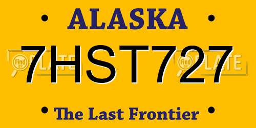 7HST727 Alaska License Plate