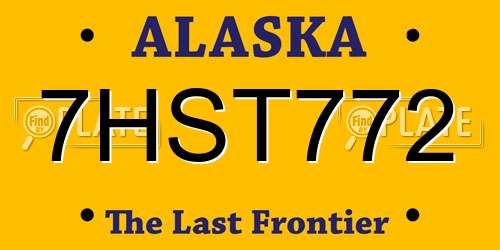 7HST772 Alaska License Plate