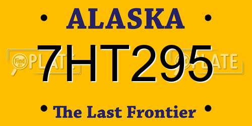 7HT295 Alaska License Plate