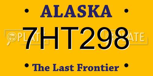 7HT298 Alaska License Plate