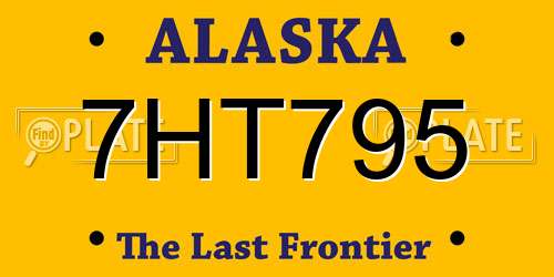7HT795 Alaska License Plate