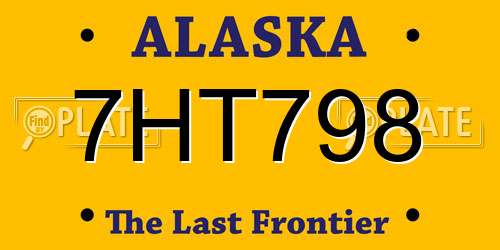 7HT798 Alaska License Plate