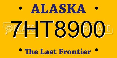 7HT8900 Alaska License Plate