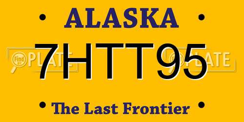 7HTT95 Alaska License Plate