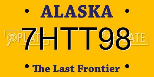 7HTT98 Alaska License Plate