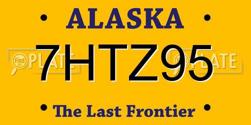 7HTZ95 Alaska License Plate
