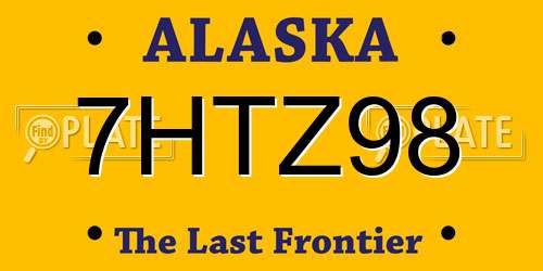 7HTZ98 Alaska License Plate