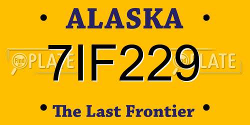 7IF229 Alaska License Plate