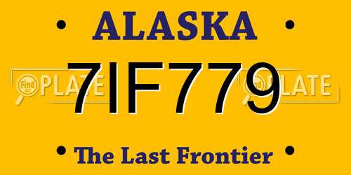 7IF779 Alaska License Plate