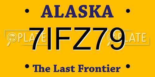 7IFZ79 Alaska License Plate