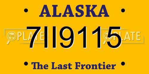 7II9115 Alaska License Plate