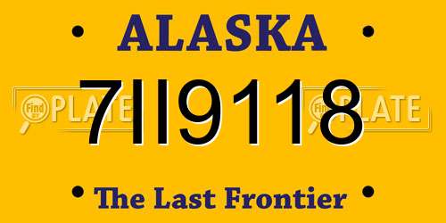7II9118 Alaska License Plate