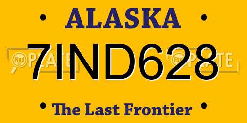 7IND628 Alaska License Plate