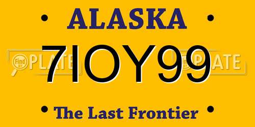 7IOY99 Alaska License Plate