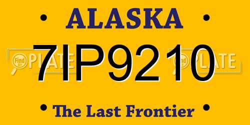 7IP9210 Alaska License Plate