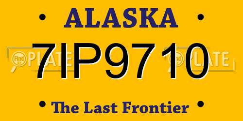 7IP9710 Alaska License Plate