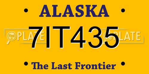 7IT435 Alaska License Plate