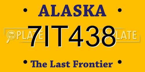 7IT438 Alaska License Plate