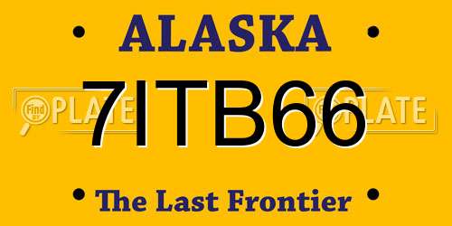 7ITB66 Alaska License Plate