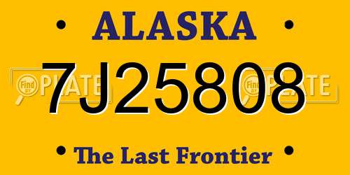 7J25808 Alaska License Plate