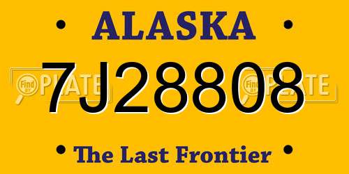 7J28808 Alaska License Plate